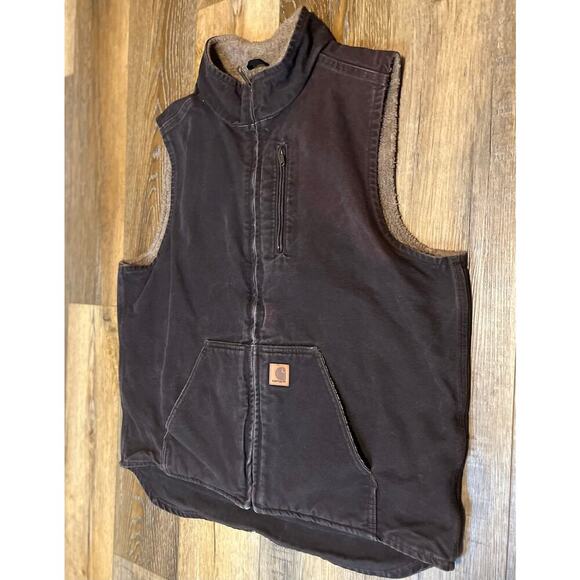 Carhartt V33-DKB Travis Scott Sherpa-Lined Full Zip Canvas Vest XL Tall - Picture 3 of 11